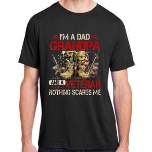 Im A Dad Grandpa And A Veteran American Flag Gists For Dad Adult ChromaSoft Performance T-Shirt