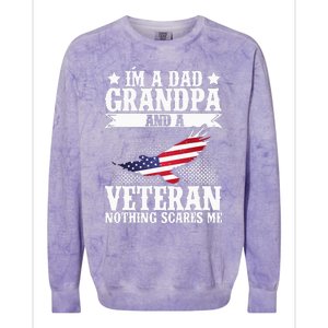 I'm A Dad Grandpa And A Veteran US Flag Veterans Day Colorblast Crewneck Sweatshirt