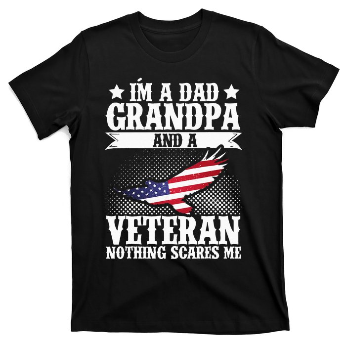 I'm A Dad Grandpa And A Veteran US Flag Veterans Day T-Shirt