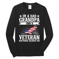 I'm A Dad Grandpa And A Veteran US Flag Veterans Day Tall Long Sleeve T-Shirt