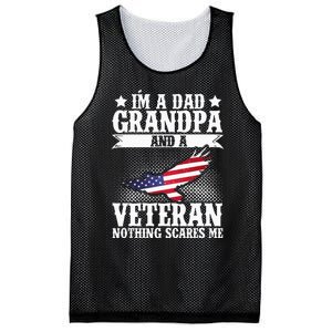 I'm A Dad Grandpa And A Veteran US Flag Veterans Day Mesh Reversible Basketball Jersey Tank