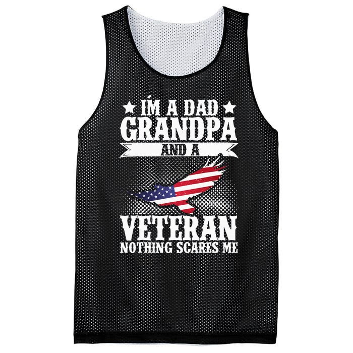 I'm A Dad Grandpa And A Veteran US Flag Veterans Day Mesh Reversible Basketball Jersey Tank