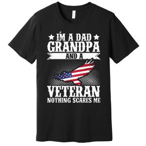 I'm A Dad Grandpa And A Veteran US Flag Veterans Day Premium T-Shirt