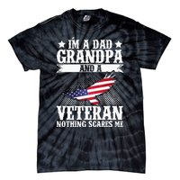 I'm A Dad Grandpa And A Veteran US Flag Veterans Day Tie-Dye T-Shirt