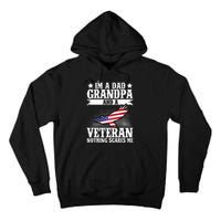 I'm A Dad Grandpa And A Veteran US Flag Veterans Day Tall Hoodie