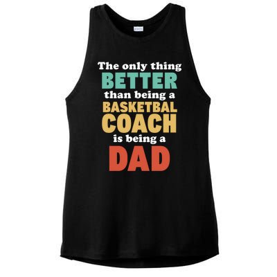 I'm A Dad And Basketball Coach Funny Fatherhood Funny Dad Funny Gift Ladies PosiCharge Tri-Blend Wicking Tank