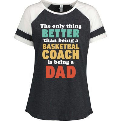 I'm A Dad And Basketball Coach Funny Fatherhood Funny Dad Funny Gift Enza Ladies Jersey Colorblock Tee