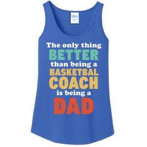 I'm A Dad And Basketball Coach Funny Fatherhood Funny Dad Funny Gift Ladies Essential Tank