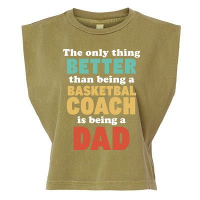 I'm A Dad And Basketball Coach Funny Fatherhood Funny Dad Funny Gift Garment-Dyed Women's Muscle Tee