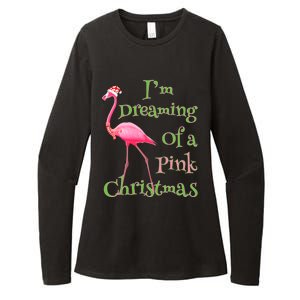 I Am Dreaming Of A Pink Christmas Holiday Flamingo Gift Womens CVC Long Sleeve Shirt