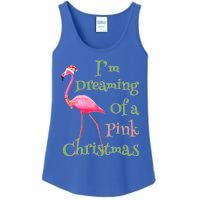 I Am Dreaming Of A Pink Christmas Holiday Flamingo Gift Ladies Essential Tank