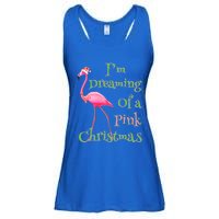 I Am Dreaming Of A Pink Christmas Holiday Flamingo Gift Ladies Essential Flowy Tank