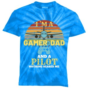 Im A Dad And A Gamer Pilot Video Game Lover Gift Kids Tie-Dye T-Shirt