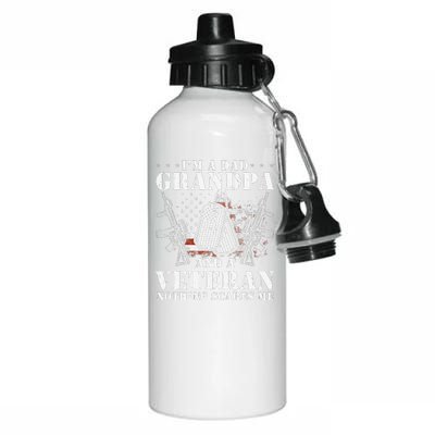 Im A Dad Grandpa Funny Veteran Fathers Day Aluminum Water Bottle 