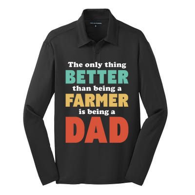 I'm A Dad And Farmer Funny Fatherhood Funny Dad Meaningful Gift Silk Touch Performance Long Sleeve Polo