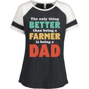 I'm A Dad And Farmer Funny Fatherhood Funny Dad Meaningful Gift Enza Ladies Jersey Colorblock Tee