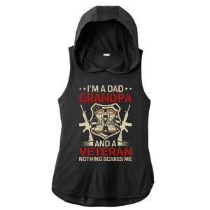 IM A Dad Grandpa And Veteran Funny Retro Papa Grandpa Gifts Ladies PosiCharge Tri-Blend Wicking Draft Hoodie Tank