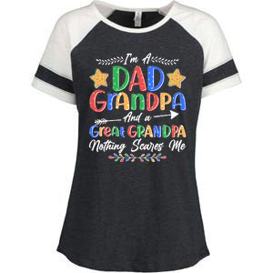 Im A Dad Grandpa And A Great Grandpa Nothing Scares Me Enza Ladies Jersey Colorblock Tee