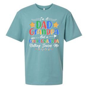 Im A Dad Grandpa And A Great Grandpa Nothing Scares Me Sueded Cloud Jersey T-Shirt