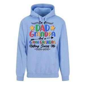 Im A Dad Grandpa And A Great Grandpa Nothing Scares Me Unisex Surf Hoodie