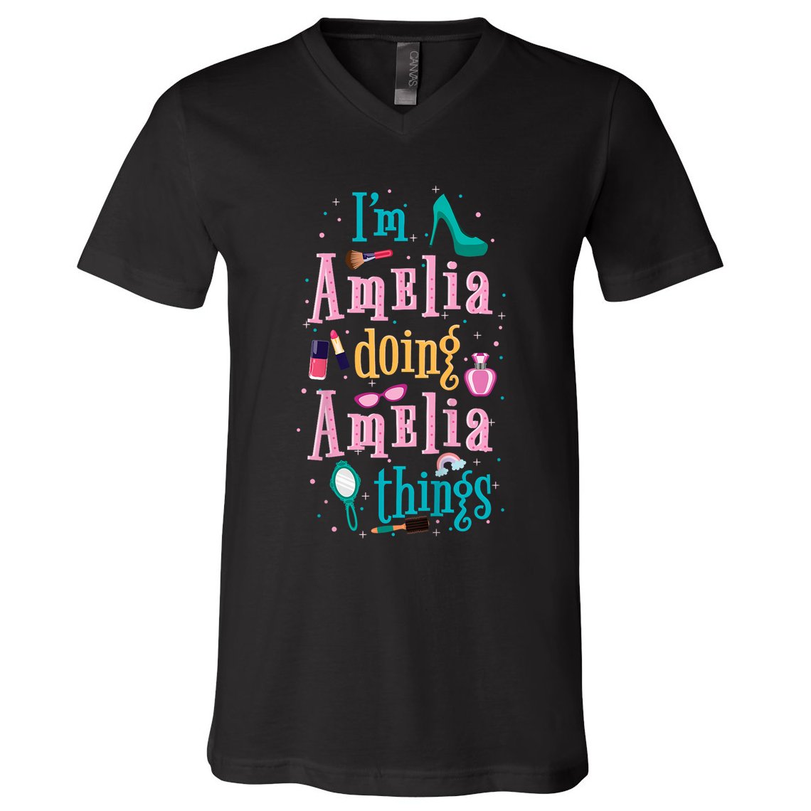 IM Amelia Doing Amelia Things Cute V-Neck T-Shirt