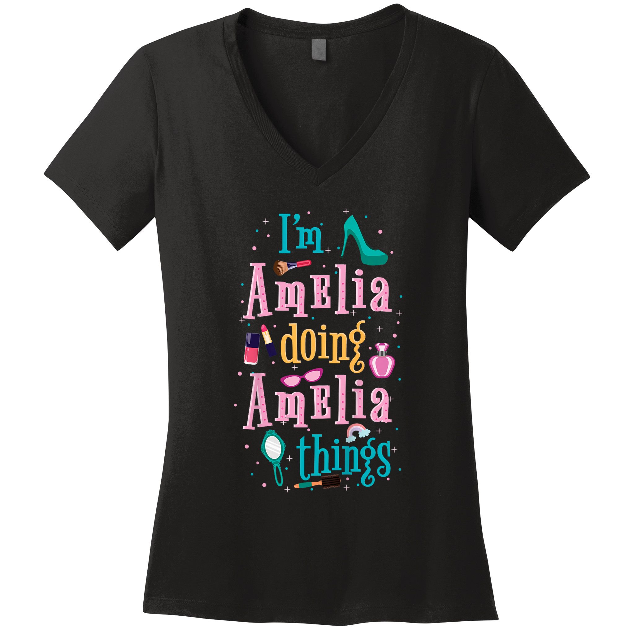 IM Amelia Doing Amelia Things Cute Women's V-Neck T-Shirt