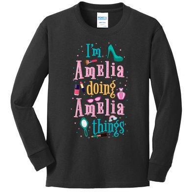 IM Amelia Doing Amelia Things Cute Kids Long Sleeve Shirt