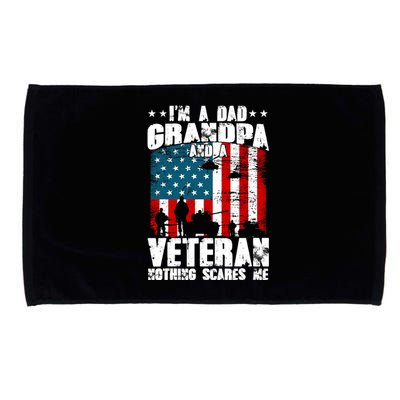 IM A Dad Grandpa And Veteran Fathers Day Papa Grandpa Microfiber Hand Towel