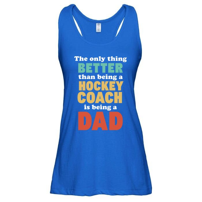 I'm A Dad And Hockey Coach Funny Fatherhood Funny Dad Gift Ladies Essential Flowy Tank