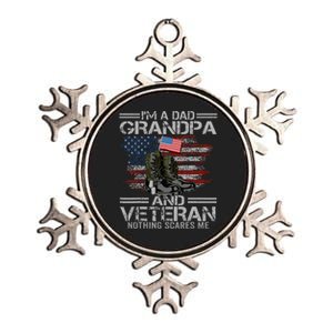 Im A Dad Grandpa And Veteran Fathers Day Metallic Star Ornament