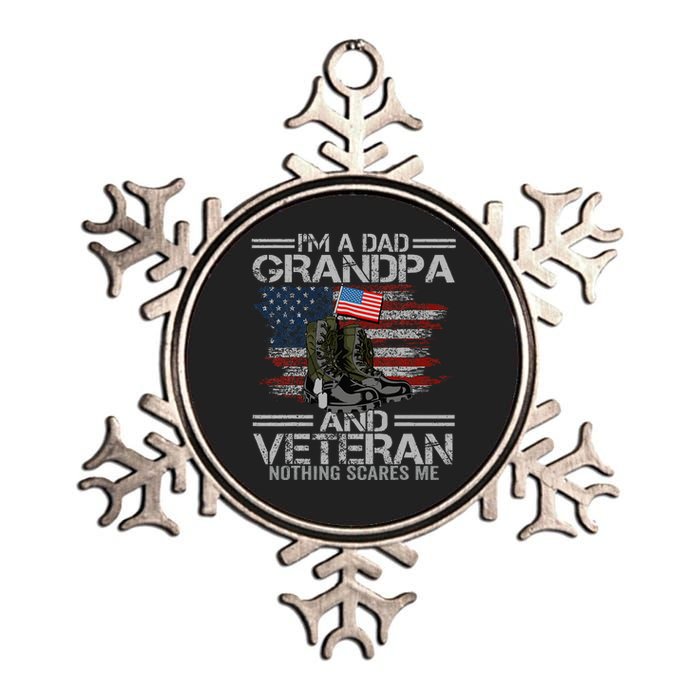 Im A Dad Grandpa And Veteran Fathers Day Metallic Star Ornament