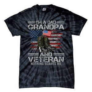 Im A Dad Grandpa And Veteran Fathers Day Tie-Dye T-Shirt