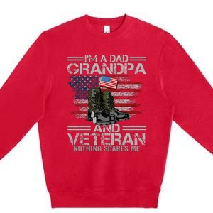 Im A Dad Grandpa And Veteran Fathers Day Premium Crewneck Sweatshirt