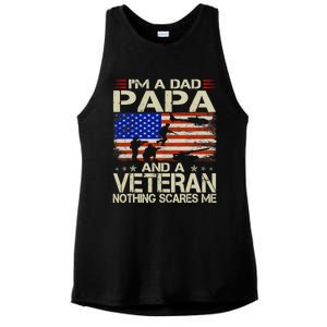 IM A Dad Papa And Veteran Funny Retro Papa Grandpa Gifts Ladies PosiCharge Tri-Blend Wicking Tank