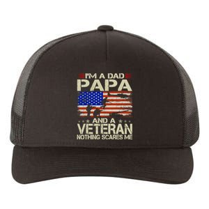 IM A Dad Papa And Veteran Funny Retro Papa Grandpa Gifts Yupoong Adult 5-Panel Trucker Hat