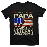 IM A Dad Papa And Veteran Funny Retro Papa Grandpa Gifts T-Shirt