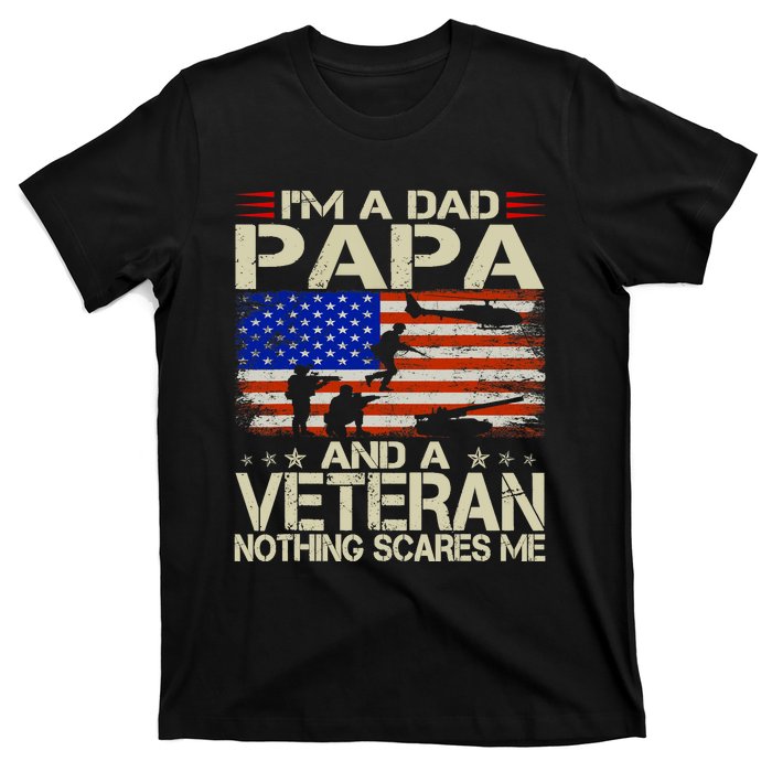 IM A Dad Papa And Veteran Funny Retro Papa Grandpa Gifts T-Shirt