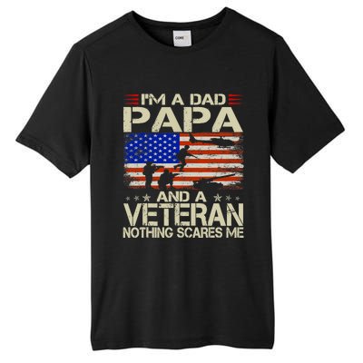 IM A Dad Papa And Veteran Funny Retro Papa Grandpa Gifts Tall Fusion ChromaSoft Performance T-Shirt