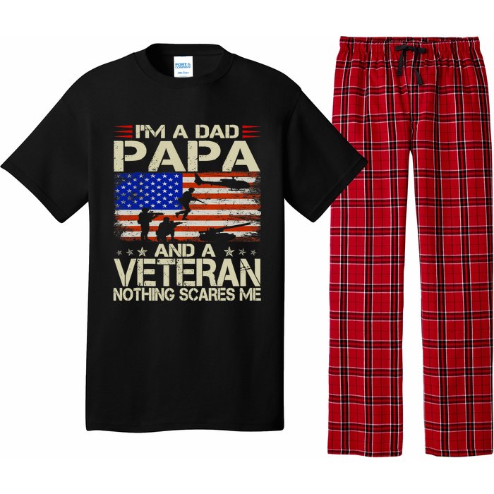 IM A Dad Papa And Veteran Funny Retro Papa Grandpa Gifts Pajama Set