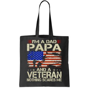 IM A Dad Papa And Veteran Funny Retro Papa Grandpa Gifts Tote Bag