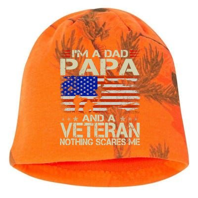 IM A Dad Papa And Veteran Funny Retro Papa Grandpa Gifts Kati - Camo Knit Beanie