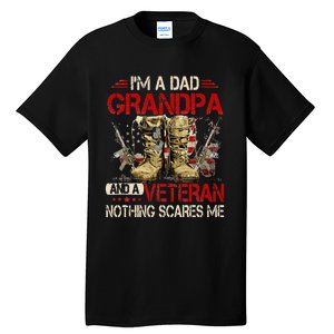 Im A Dad Grandpa And A Veteran American Flag Gists For Dad Tall T-Shirt