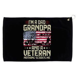 Im A Dad Grandpa And Veteran Fathers Day Papa Grandpa Grommeted Golf Towel