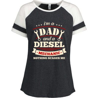 IM A Dad And Diesel Mechanic Funny Father Mechanic Enza Ladies Jersey Colorblock Tee