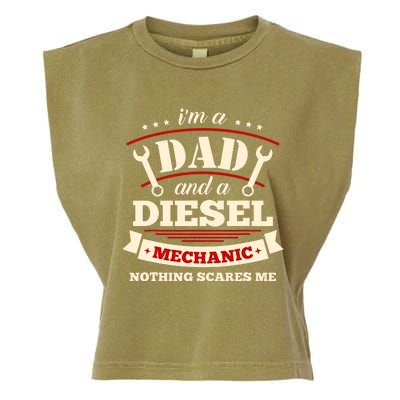 IM A Dad And Diesel Mechanic Funny Father Mechanic Garment-Dyed Women's Muscle Tee