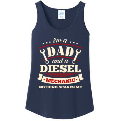 IM A Dad And Diesel Mechanic Funny Father Mechanic Ladies Essential Tank