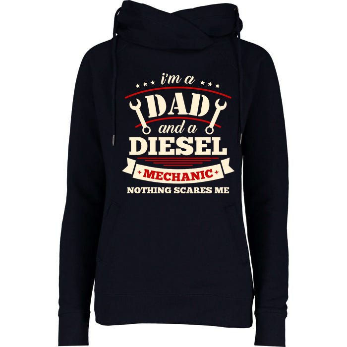 IM A Dad And Diesel Mechanic Funny Father Mechanic Womens Funnel Neck Pullover Hood