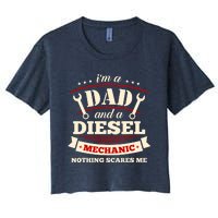 IM A Dad And Diesel Mechanic Funny Father Mechanic Women's Crop Top Tee