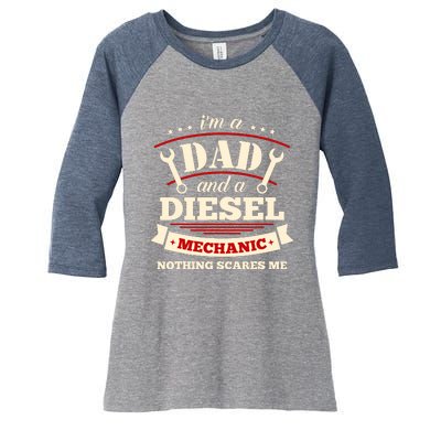 IM A Dad And Diesel Mechanic Funny Father Mechanic Women's Tri-Blend 3/4-Sleeve Raglan Shirt