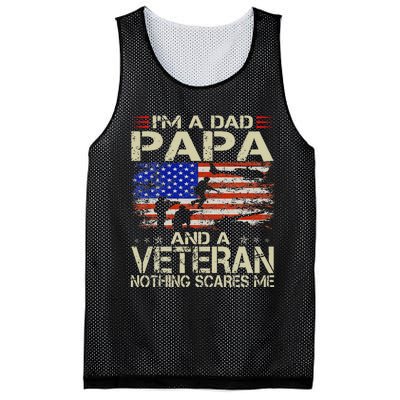 I'm A Dad Papa And Veteran Funny Retro Veteran's Day Mesh Reversible Basketball Jersey Tank